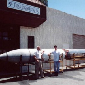 Surplus Army Corporal rocket, originally intended for conversion to manned suborbital vehicle.