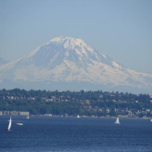 This I took from our room balcony when we left Seattle Washington, It is Mount Ranear