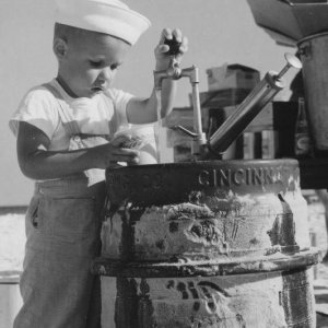 On Pensacola Beach with keg 1949