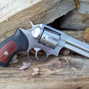 The Rarest Ruger?  Ruger GP100 Fixed-Sight, 4" Full-Lug Barrel, with the small factory Ruger Grip and an XS-Tritium Night Sight in .357 Magnum.