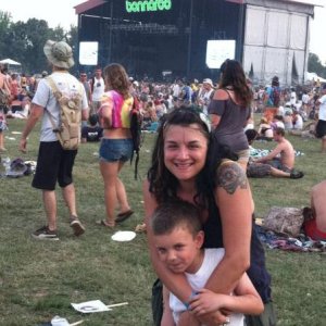 At the What Stage - Bonnaroo Music Festival with my son Clay