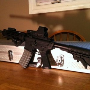 006  Stag Model 3 with EOTech 512.A65/1 Holographic sight, magpul foregrip, magpul flip-up iron sights
