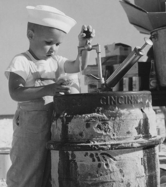 On Pensacola Beach with keg 1949
