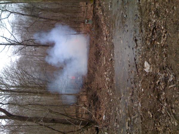 The smoke clearing from the tannerite+laptop shot